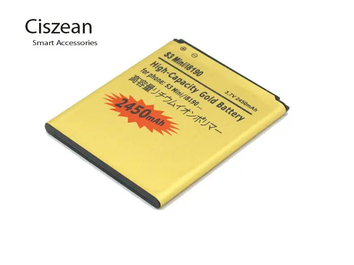 Ciszean 1x2450 mAh EB425161LU золотой аккумулятор для Galaxy S3 MINI S7562 S9920 I8190 Ace 2 I8160 S7560 J1 Mini J1Mini J105H