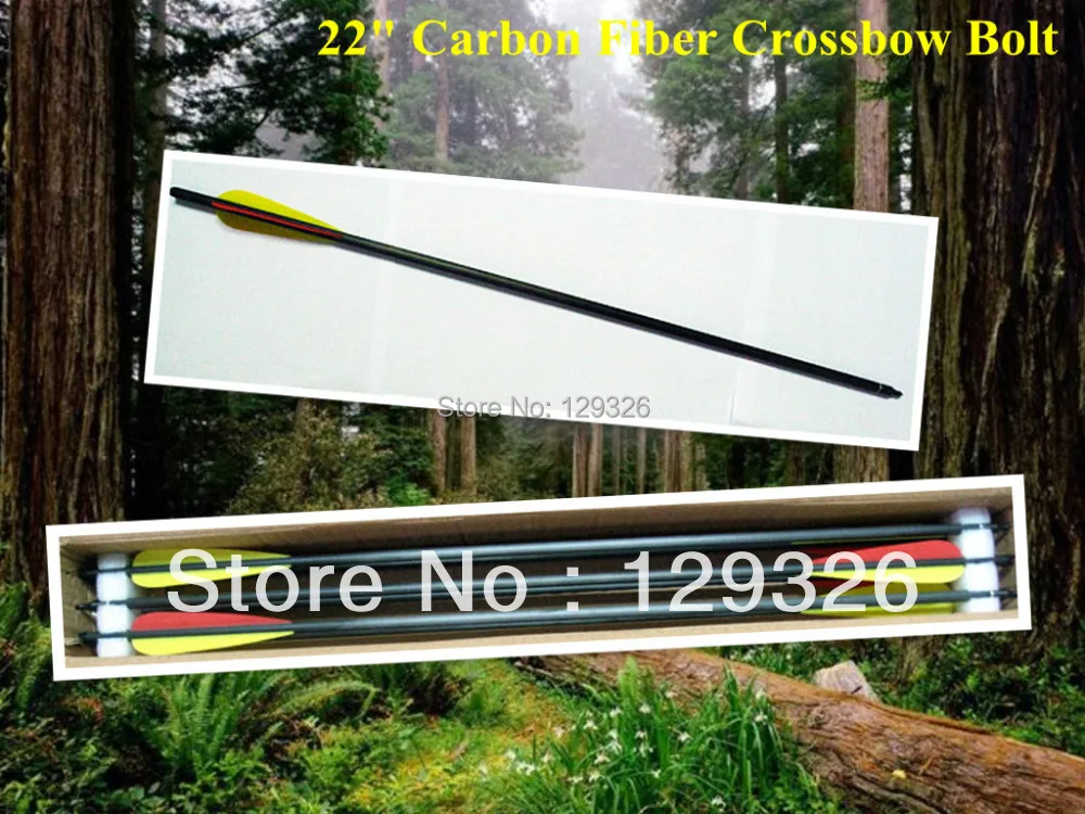 Free shipping Archery hunting Carbon fiber crossbow Bolt 22&quot completed w/ nock insert tip vanes equipment 12 pcs/lot | Спорт и