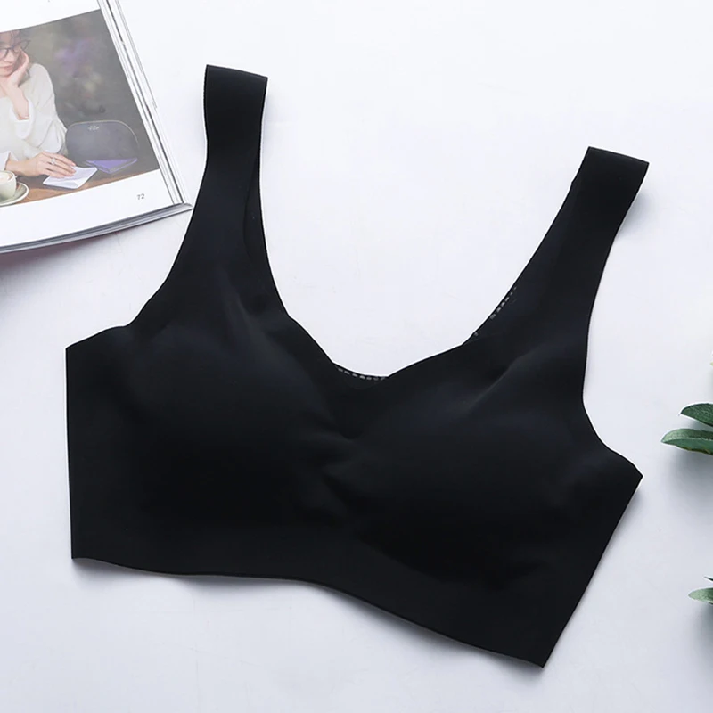 Bralette Comfortable Seamless Push Up Wire Free Bra Women Sport Top For Fitness Detachable Cup Holder Vest Ladies Underwear | Женская