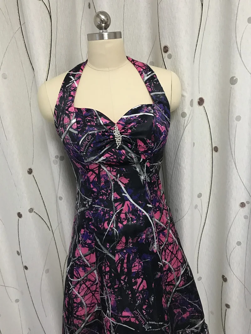 Новый камуфляж из сатина с камуфляжным принтом платье подружки невесты платья на