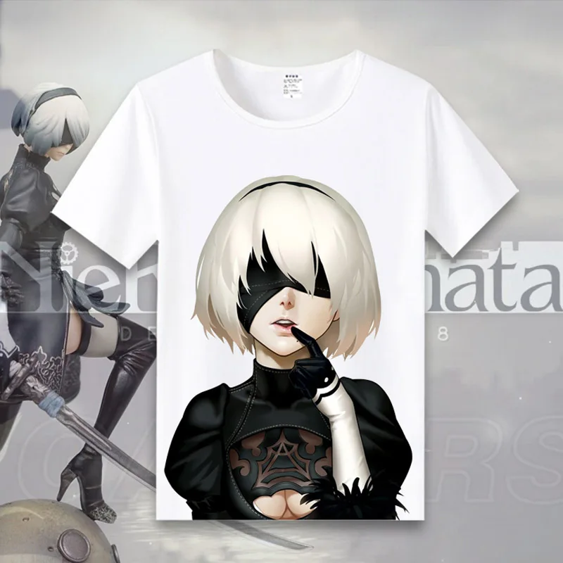 Футболки Coshome Game NieR Automata 2B костюмы для косплея футболка мужские и женские топы с