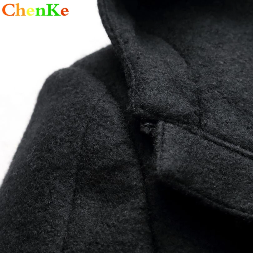 ChenKe/Длинные куртки и пальто однобортные повседневные из смесовой шерсти с