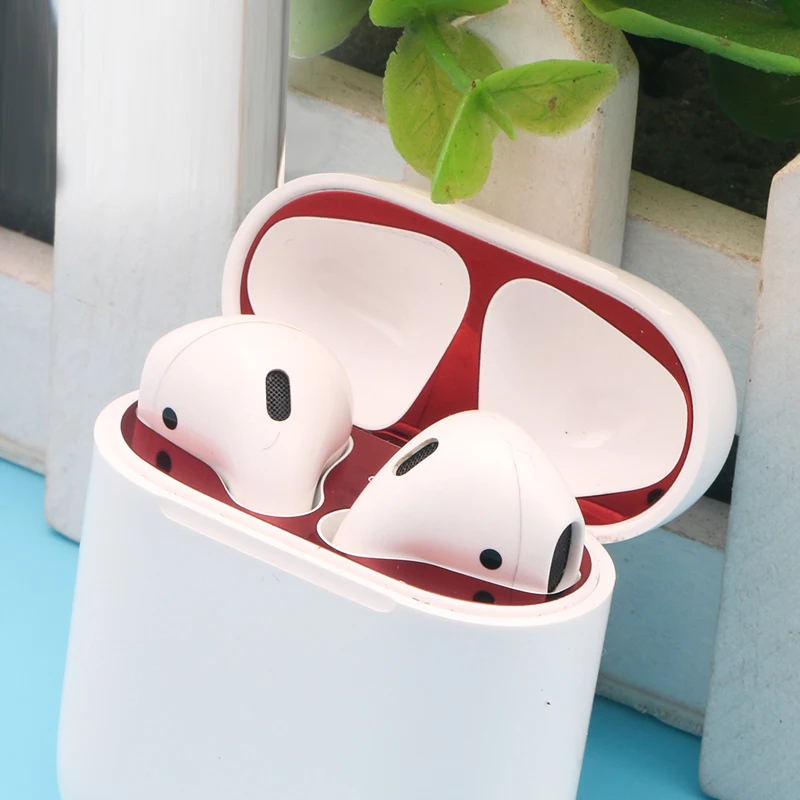 Ультра-тонкий металлический пылезащитный стикер для AirPods защитный чехол