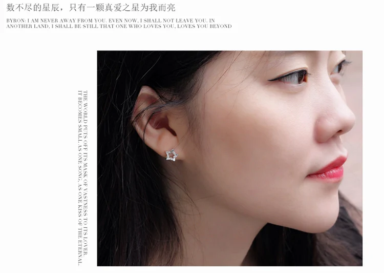 Женские серьги гвоздики из серебра 925 пробы с фианитом|Серьги-гвоздики| |