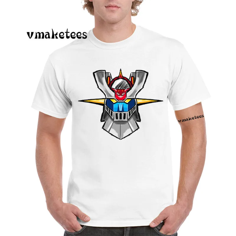 Mazinger Z мультфильм классический японского аниме модная футболка с круглым вырезом