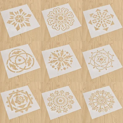 20cm Мандала Dotting шаблоны трафарет Инструменты Набор для DIY живопись Рисование черчение Искусство ремесло проекты камни ткань художественное украшение - Цвет: 20cm