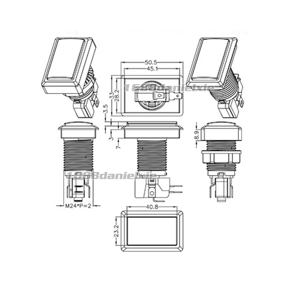 9x Аркада Beatmania IIDX DIY Kit Запчасти LED подсветка прямоугольные кнопки|buttons buttons|button
