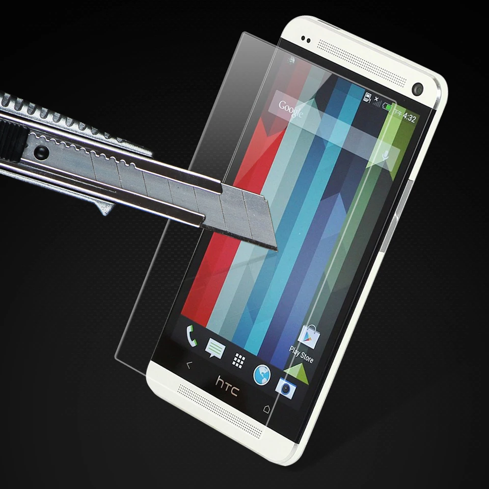 2 piezas de Protector de pantalla para vidrio HTC One M7 vidrio templado para HTC One M7 vidrio Anti-rasgu&ntilde;o pel&iacute;cula de tel&eacute;fono para HTC M7-1