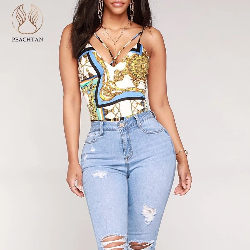 Peachtan Винтаж бикини с этническим мотивом push up Монокини Строка Купальник женский