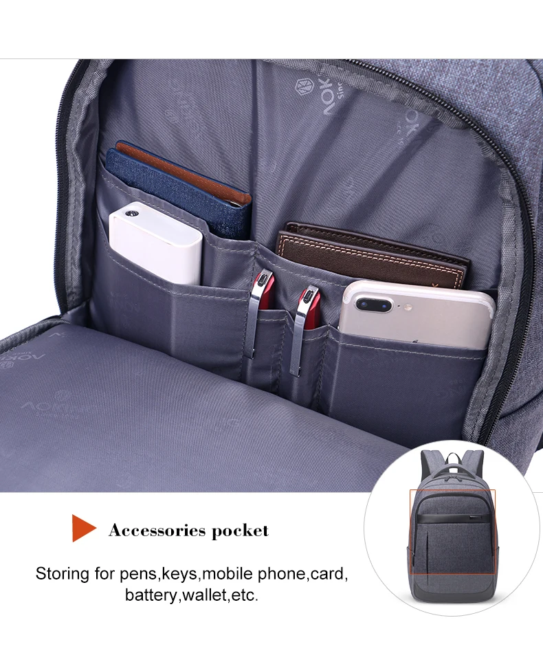 Aoking мужские рюкзаки бизнес досуг Mochila для ноутбука тетрадь компьютер квадратные сумки мужской рюкзак школьный рюкзак