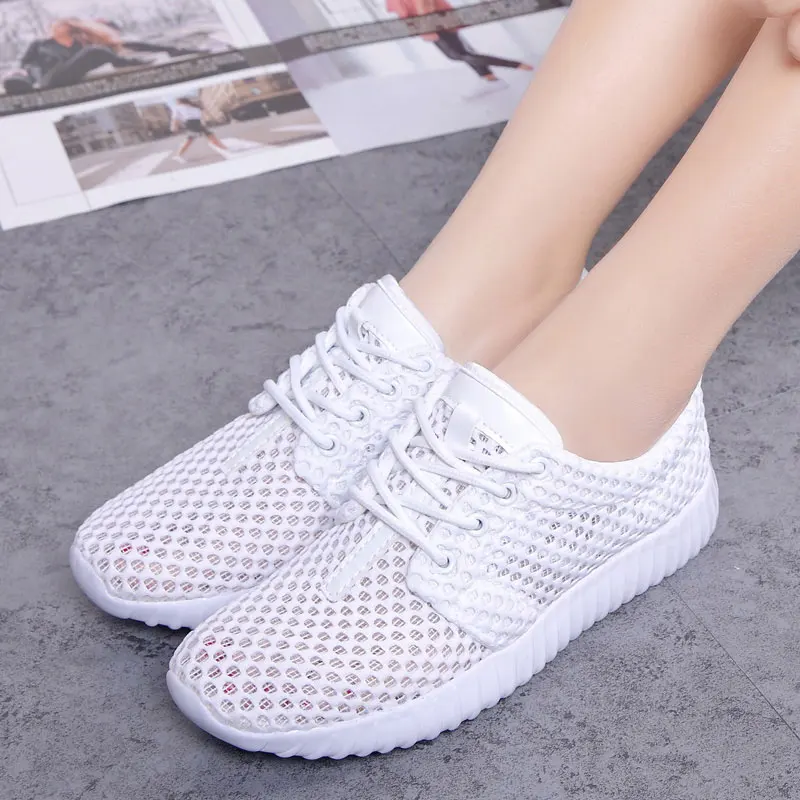 MWY Spring Autumn Sneakers Fashion Shoes Woman Outdoor Breathable Casual Hollow Soft Walking Women Lace-up Flats | Обувь