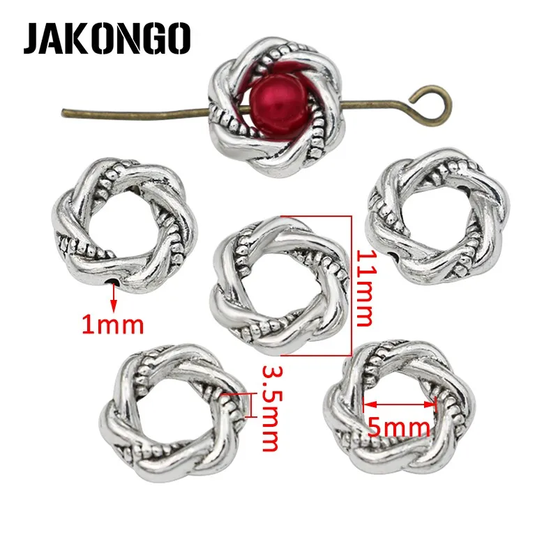 20 шт античные Посеребренные Круглые бусины рамка Подвески для браслета