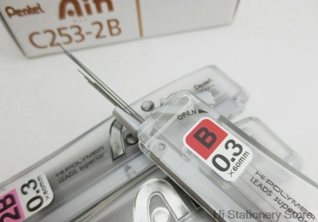 3 Pieces Pentel superior hi-polymer anti-cracking Leads for Mechinal pen C253 255 257 C259 0.3 0.5 0.7 0.9 | Канцтовары для офиса