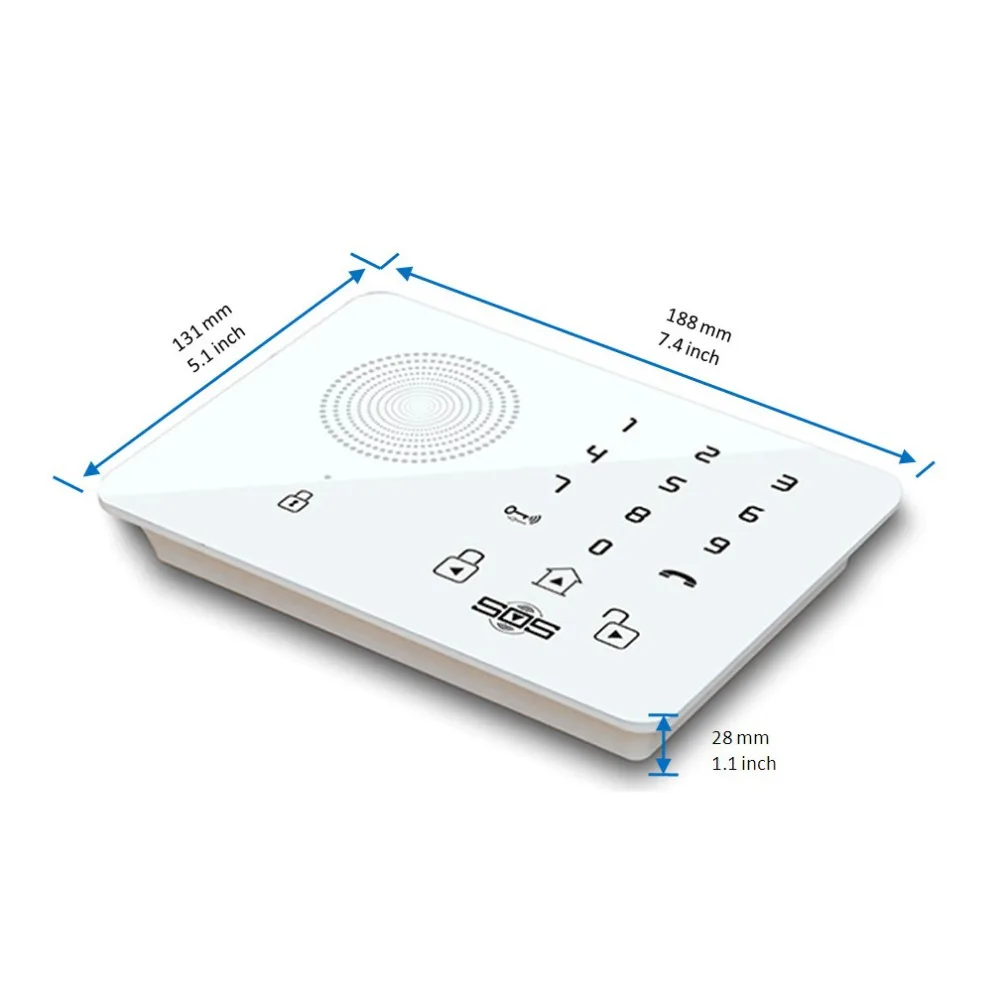 Touch Keypad Wireless Wired GSM Alarm System SOS Help Voice Home Security Burglar Auto Dialing Dialer SMS Call Remote Control K7 |