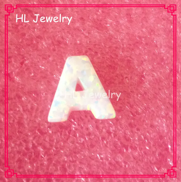 

30 шт./лот HL ювелирные изделия, особая Опаловая форма, подвеска с буквой A, 10,5 мм, белая Опаловая подвеска с буквой A