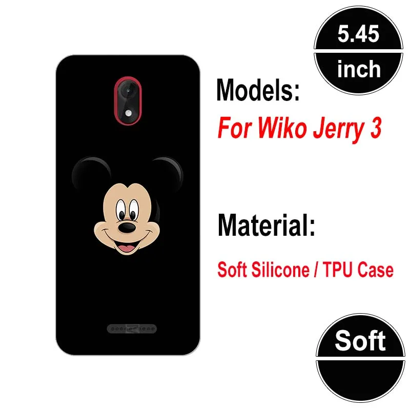 Мягкий силиконовый чехол для Wiko Jerry 3 Jerry3 5,4", Чехол s для Wiko Jerry 3, мягкий чехол с рисунком