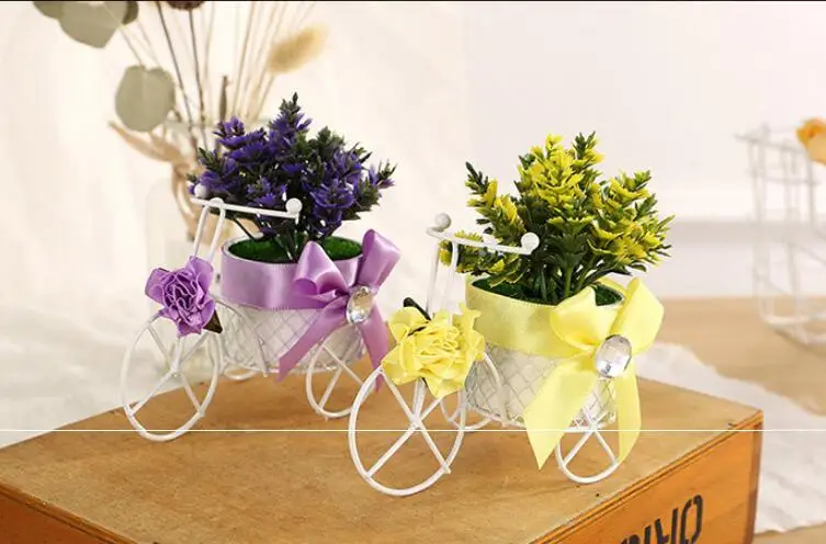 

1PC Bicycle Storage Basket Float Vase Plant Tricycle Bike Organizer Flower Basket Pot Flower Decoration Random Color KN 061