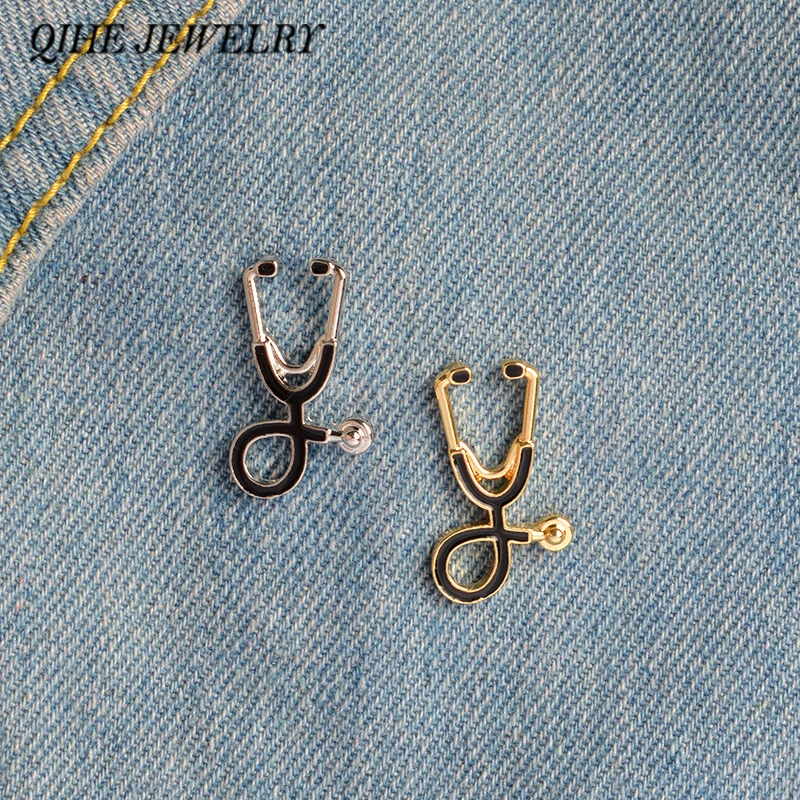 QIHE ювелирные изделия брошь в виде стетоскопа шпильки медсестра ювелирное