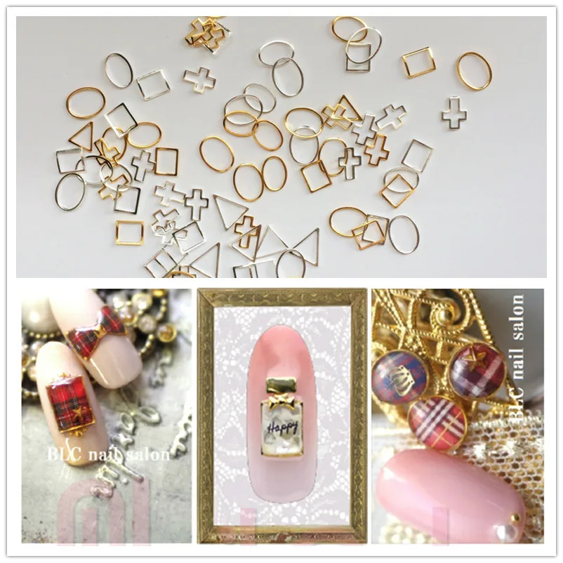 10 шт./лот золотые и серебряные полые квадратные круглые треугольные рамки из