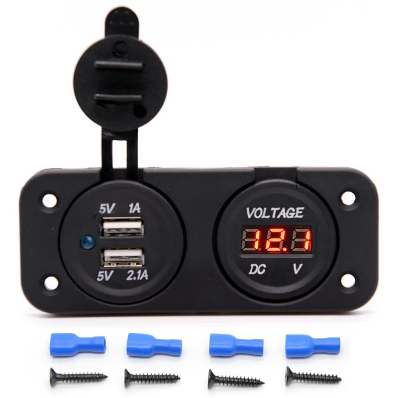 SITAILE Цифровой Дисплей Вольтметр + DC12-24V Водонепроницаемый Dual usb зарядное