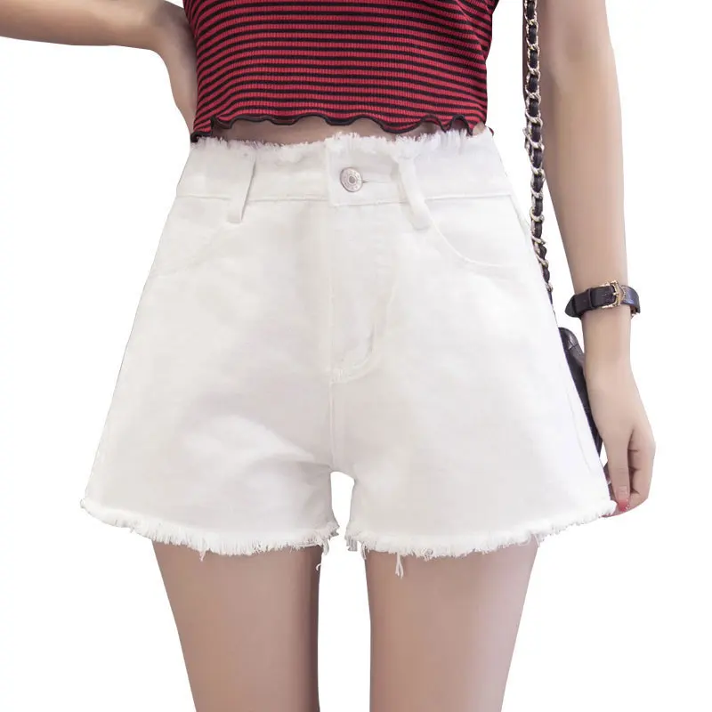 wide legged loose hot jean cotton shorts reflective rainbow women clothes 2019 velvet black rave mini fem me plus size sexy | Женская