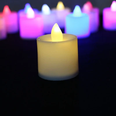 7pcs Warm White 7 шт. электронные свечи светодиодный светильник мини красочные романтические бездымные беспламенные Свечи лампа Свадьба День Рождения Вечеринка Рождество - Испускаемый цвет: 7pcs Warm White