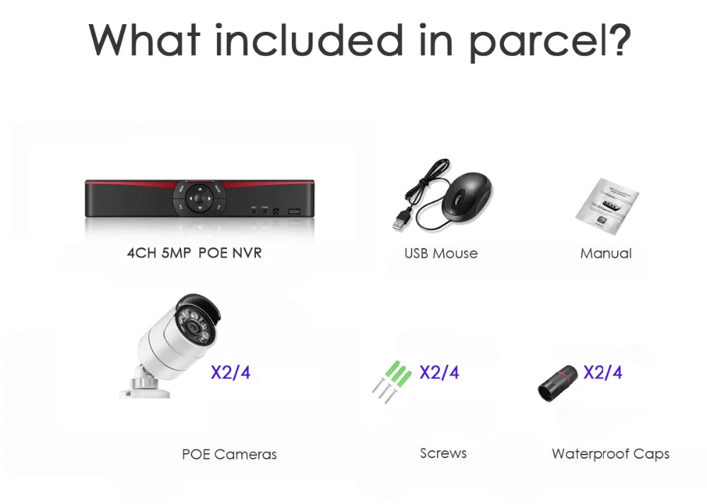 Gadinan 4CH 5.0MP POE NVR комплект H.265 CCTV система безопасности 5MP 4MP Водонепроницаемый Аудио Микрофон ip-камера Открытый комплект видеонаблюдения