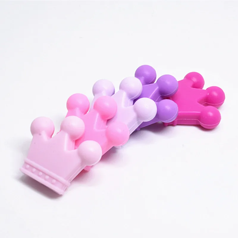 Cuentas de corona de silicona para mordedor de beb&eacute;, collar de dentici&oacute;n infantil sin BPA, accesorios para chupete de reci&eacute;n nacido, cadena DIY, juguete de ducha, 10 Uds.-2