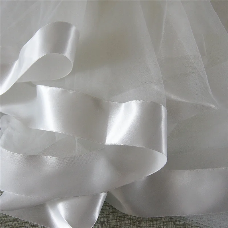 2 LAYER WIDE RIBBON EDGE CATHEDRAL LENGTH WEDDING VEIL BRIDAL ACCESSORIES VEILS | Свадьбы и торжества