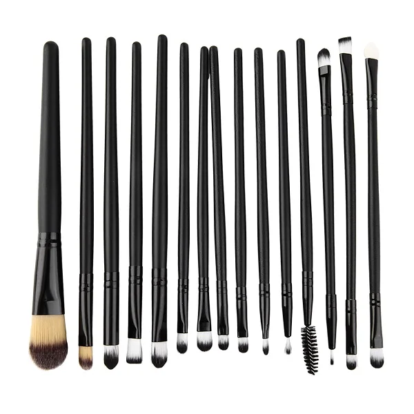 15 Pcs brushes15Pcs 15 шт. набор кистей для макияжа Профессиональные Тени для век Косметика для бровей Красота инструмент пудра карандаш для губ Макияж кисточки maquiagem - Handle Color: 15 Pcs brushes15Pcs