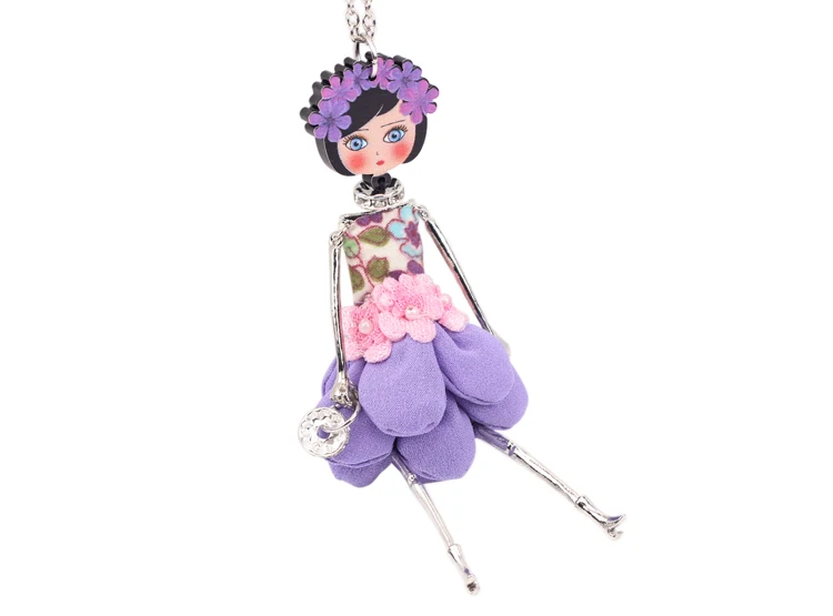 WEVENI, оригинальное тканевое платье, для девочек, Кукольное ожерелье, Длинные подвески из сплава, цепочка, воротник, горячая мода,, ювелирные изделия для женщин