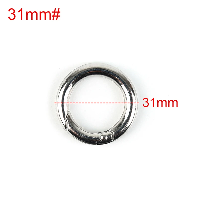 31mm 2 шт., оцинкованный сплав, пружинные ворота, уплотнительное кольцо, пряжки-зажимы, кошельки, сумки, Круглый пусковой крючок, карабин, инструмент для кемпинга - Цвет: 31mm
