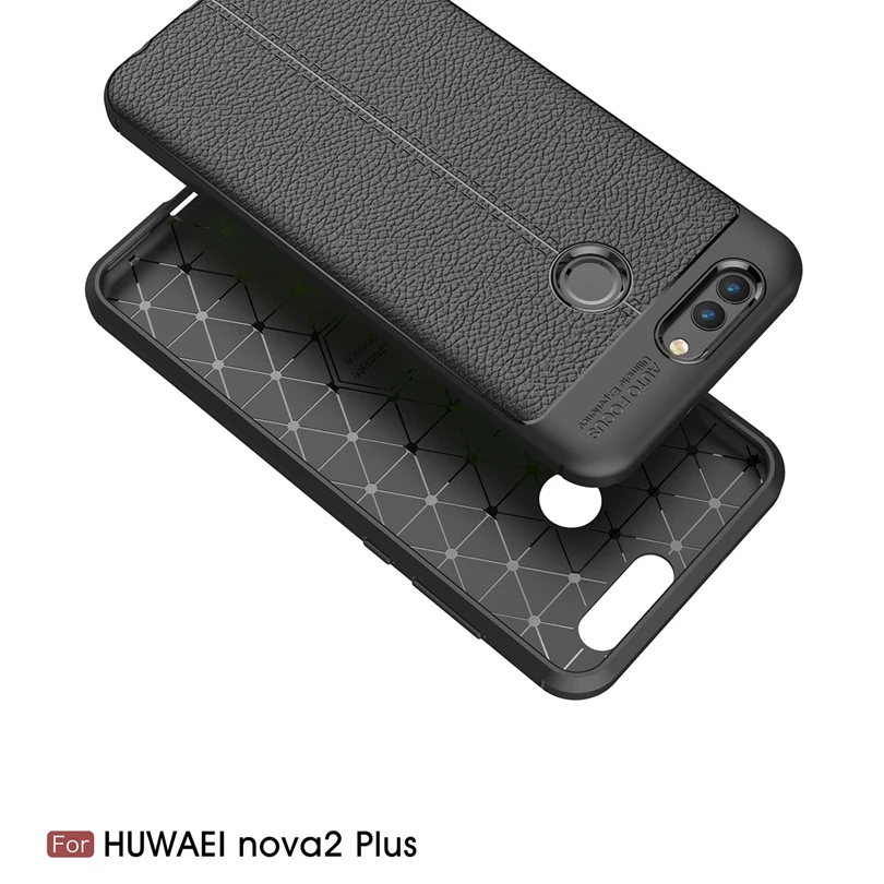 For Huawei Nova 2 Plus / BAC-AL00 5.5&quot Case Phone Back Protective Smartphone Soft Litchi striae Shockproof Cover Nova2 |
