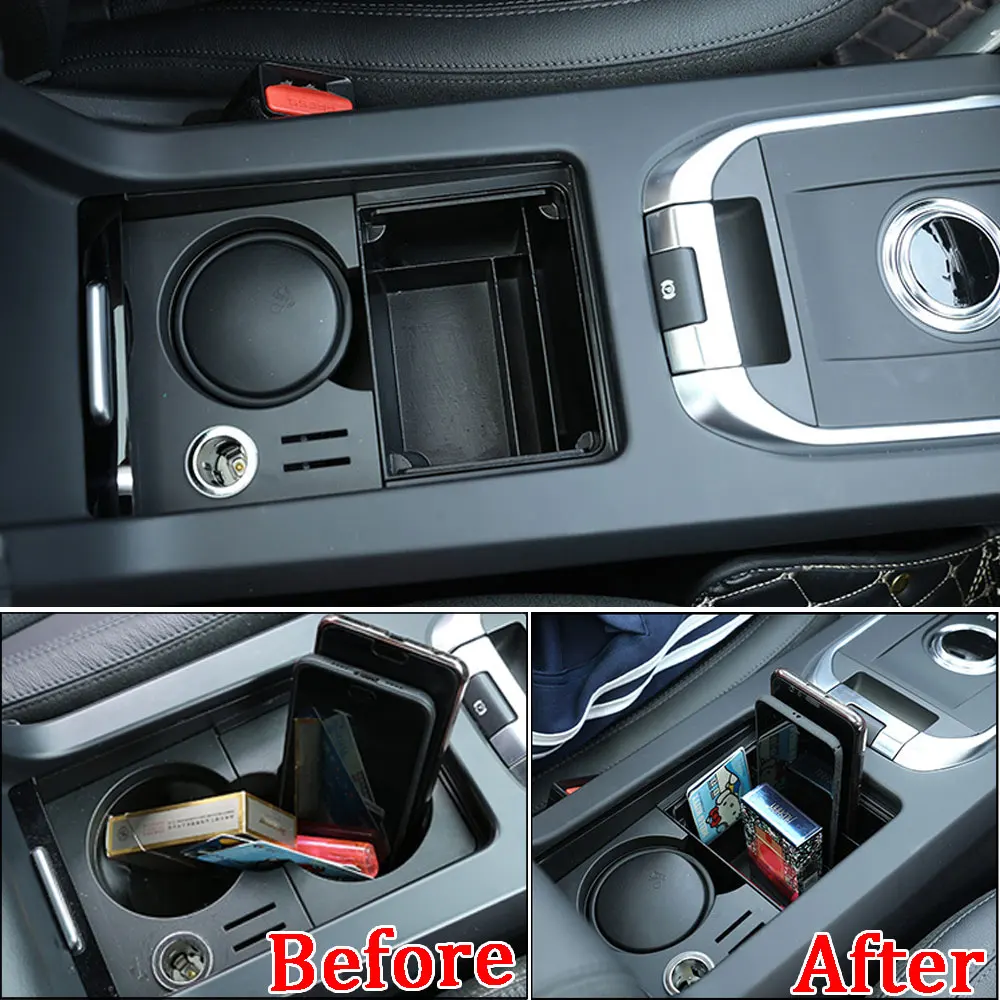 

For Land Rover Discovery Freelander 2015 2016 2017 2018 ABS Car Central Storage Box Door Glove Armrest Organizer Box Accessories
