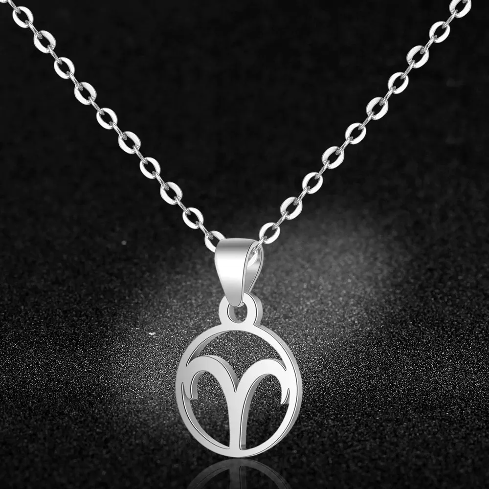 Vnistar 925 пробы серебряные Знаки зодиака Очаровательное ожерелье s 12 знаки звезды Подвески ожерелье s цепочка ожерелье