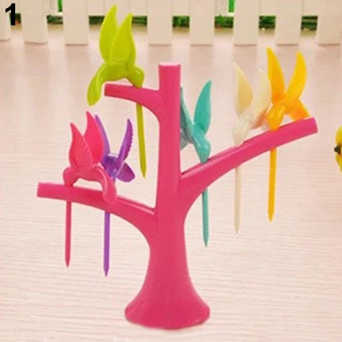 1 компл. 6 шт. торт закуска десерт фрукты вилы + дерево форма держатель ну вечеринку