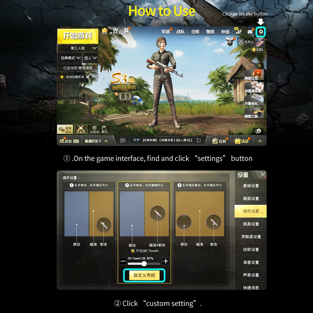 ROCK выдвижной телефона игровой контроллер триггера для PUBG правило выживания L1 R1 4-7 дюймов Съемки игровой контроллер металлическая кнопка для стрельбы цель ключ