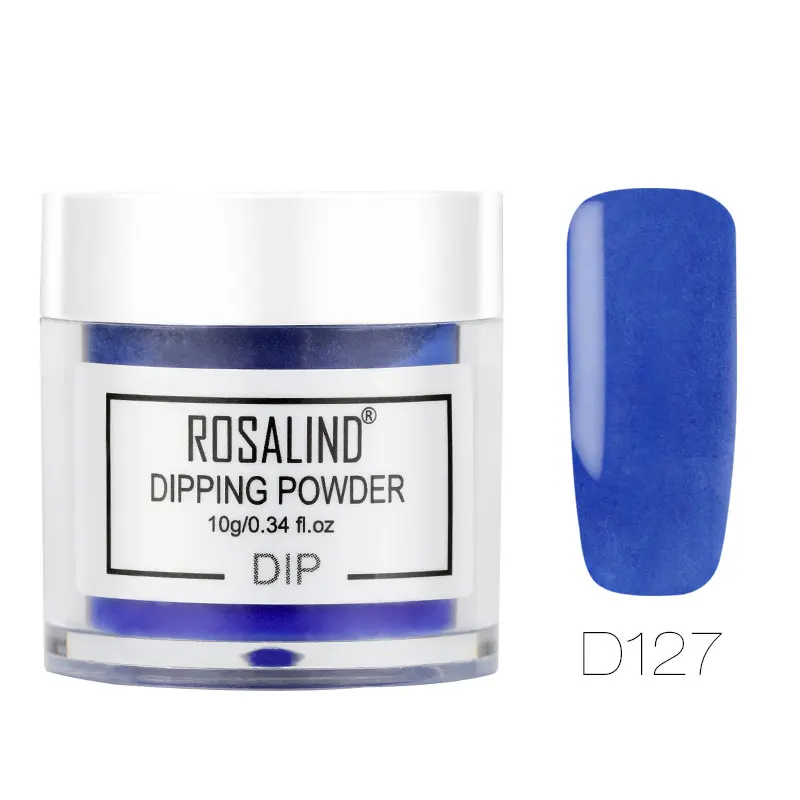 D127 ROSALIND Dip порошок лак для ногтей градиент французский пигмент хром погружение Порошковая голографическая аксессуары для маникюра блеск - Цвет: D127
