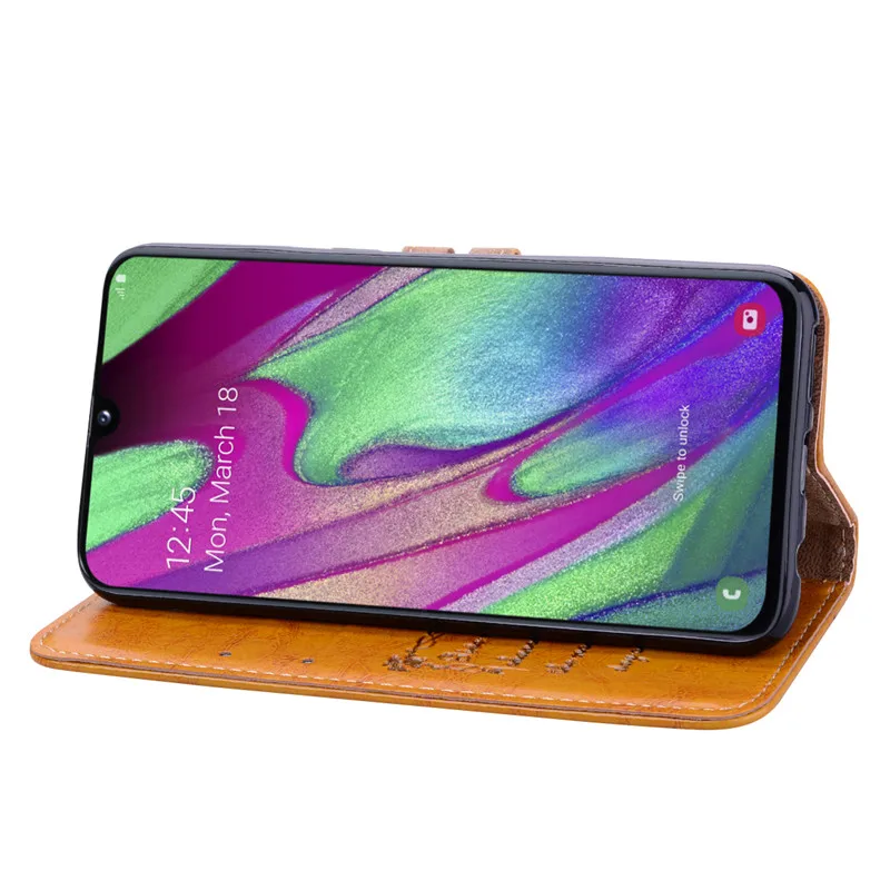 Роскошный кожаный флип-чехол для samsung Galaxy A40, чехол, мягкий силиконовый кошелек, подставка, флип-чехол для телефона, чехол для samsung A40, чехол