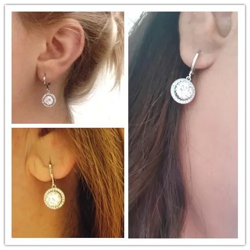 Серьги подвески серебристого цвета с фианитами 5 карат E825|earrings for|dropping earrings for