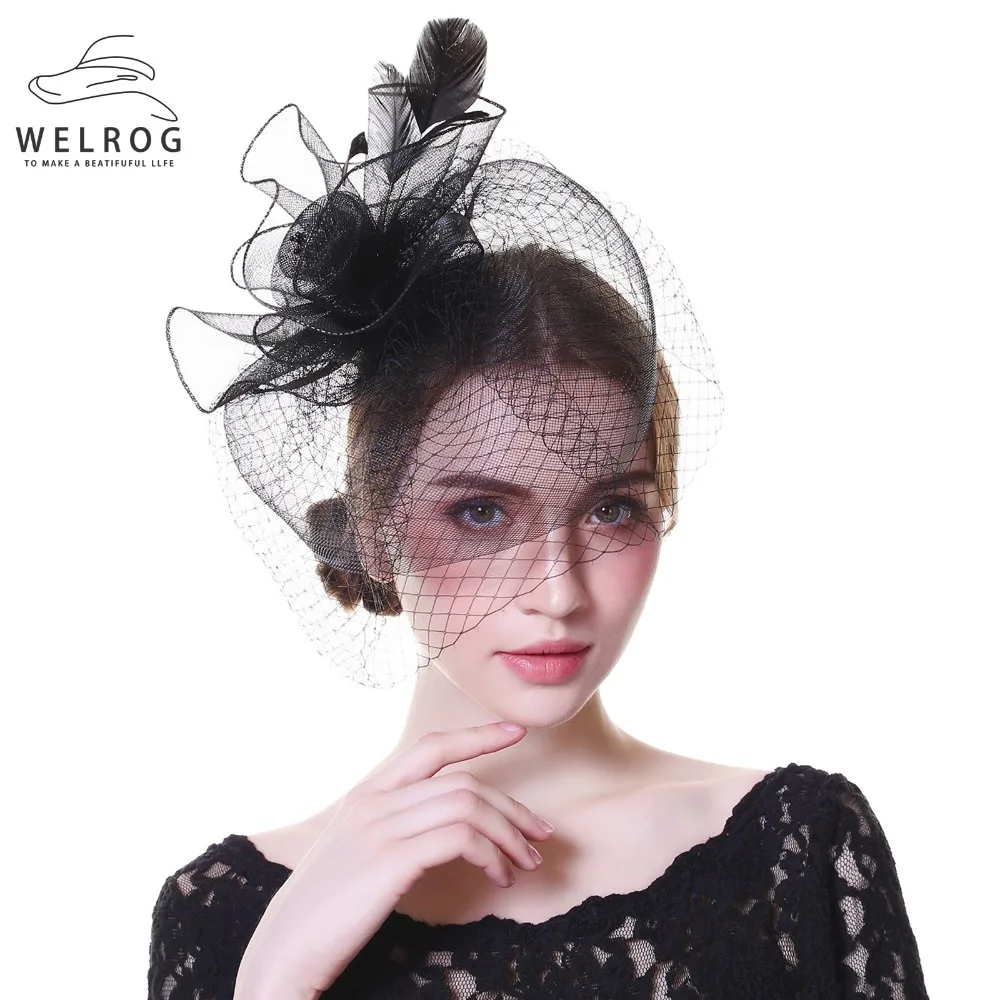 Женские головные уборы WELROG элегантные банкетные с перьями для формальных