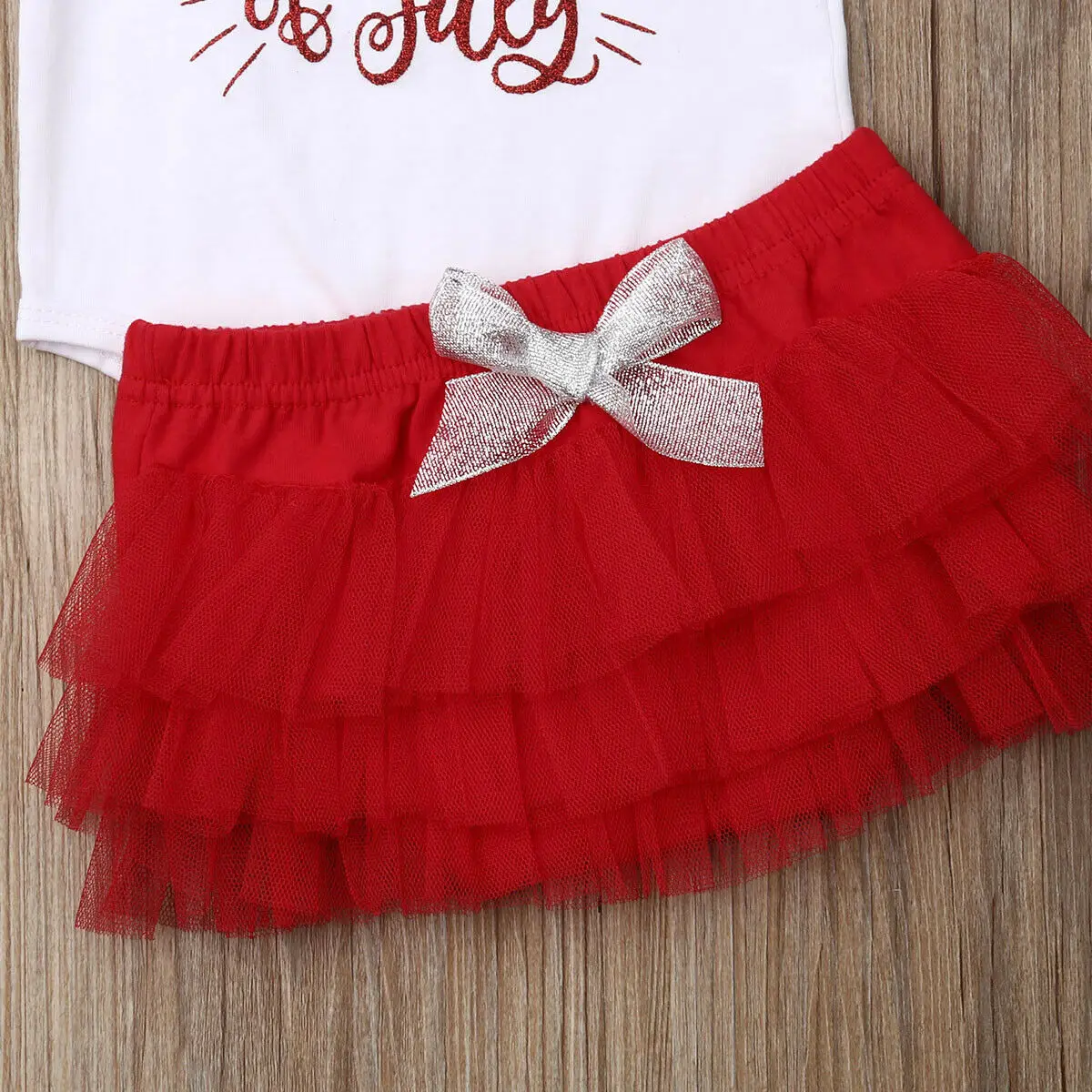 У нас одежда для маленьких девочек июля 4th День Независимости Детский комбинезон