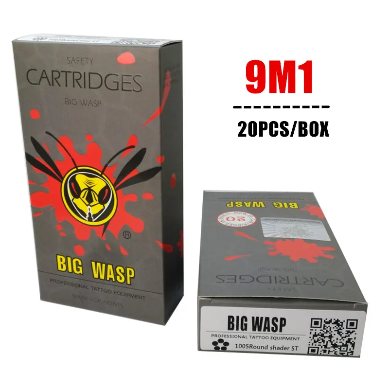 BIG WASP серый одноразовый картридж с иглой 9 Single Stack Magnum (9M1) 20 шт./кор. | Красота и