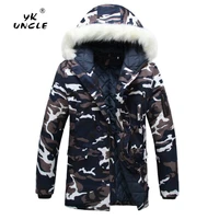 yk uncle brand camouflage parkas mens military winter coat thickening warm cotton padded jacket male fur collar hooded wadded