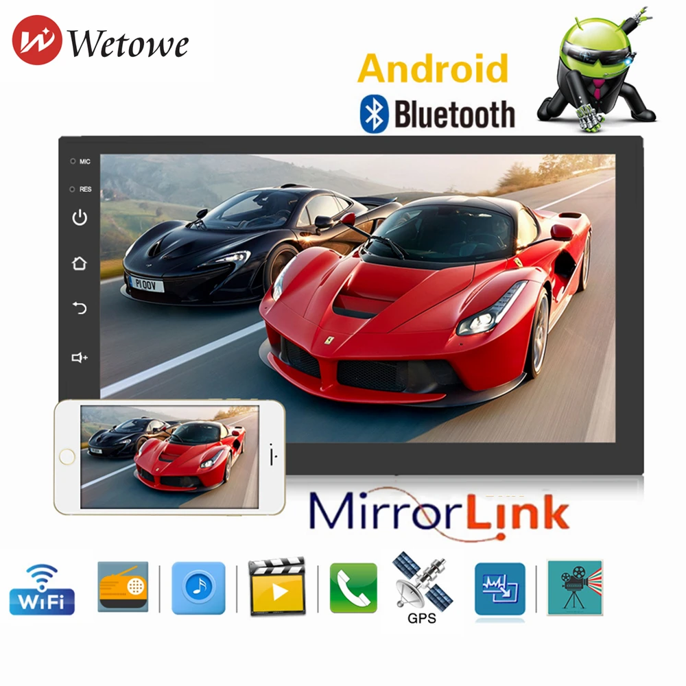 Wetowe C1 2 Din 7 &quotAndroid 1 Автомобильный Универсальный мультимедийный видео плеер с gps
