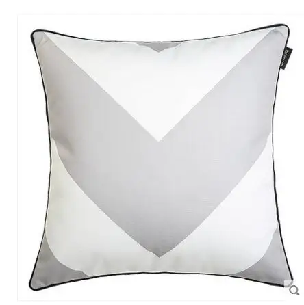 black white grey geometric cushion cover pillowcase simple striped waist pillow for backrest case | Дом и сад