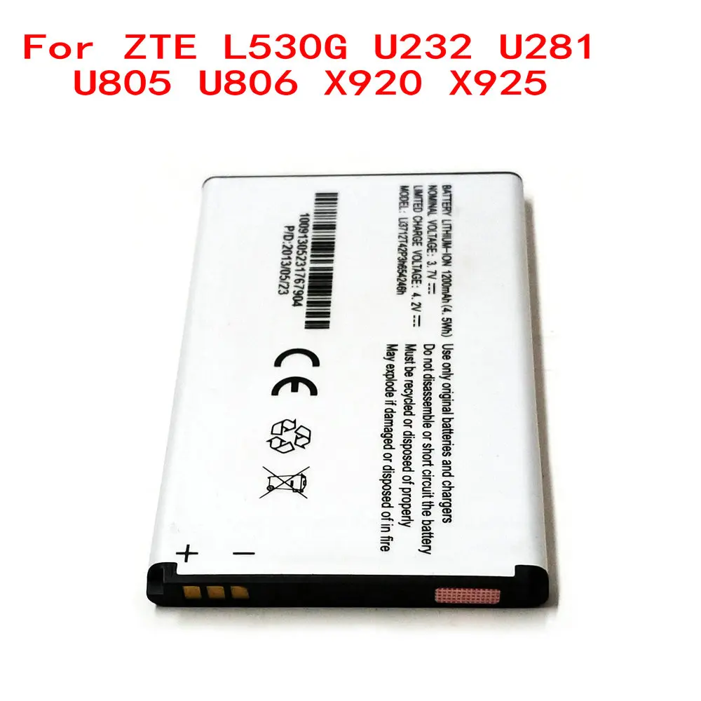 Оригинальный аккумулятор Li3712T42P3h654246h 1200 мАч для ZTE L530G U232 U281 U805 U806 X920 X925