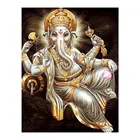 Ganesha Алмазная картина, полный круглый индийский религиозный портрет, новинка, сверлильный крест, вышивка, слон, багажник, Бог богатства