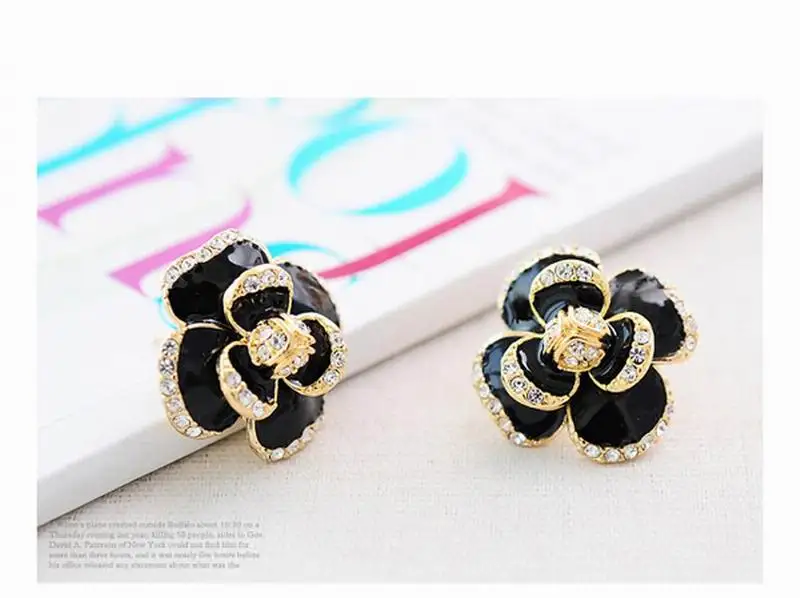 Корейский Модный Бренд Ювелирных Красочные Эмали Цветок Серьги Небольшой