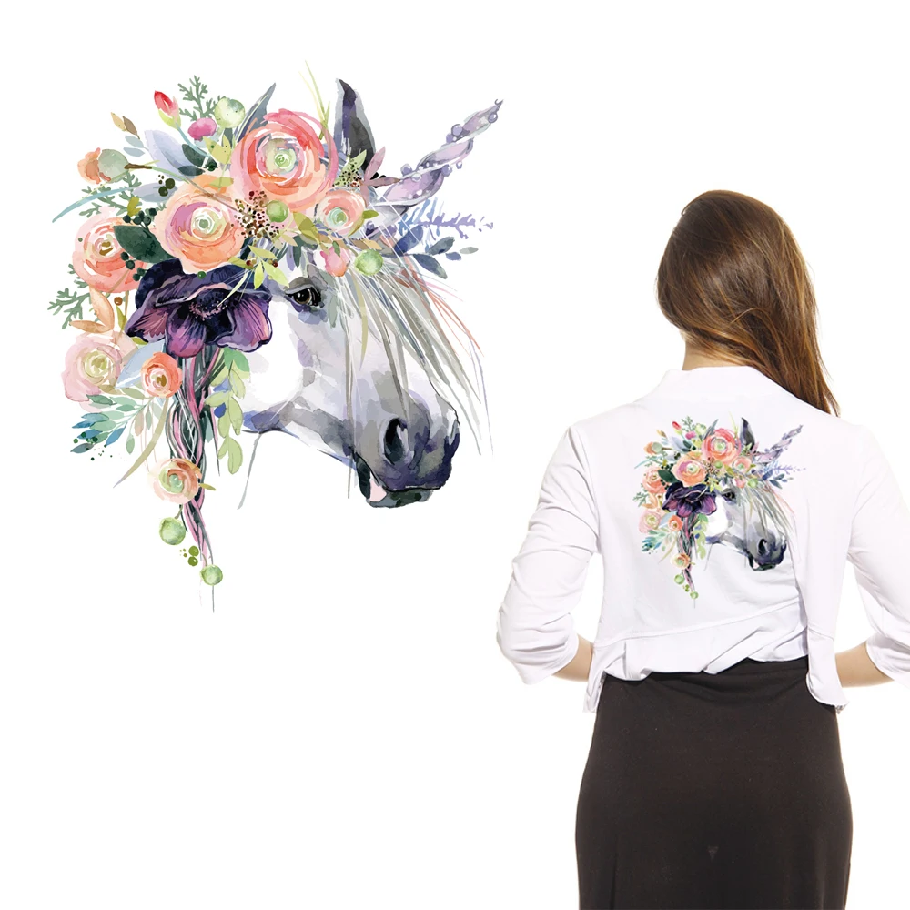 1PCLovely horse flowersPatch утюжок для передачи тепла на пластырь A level моющиеся наклейки